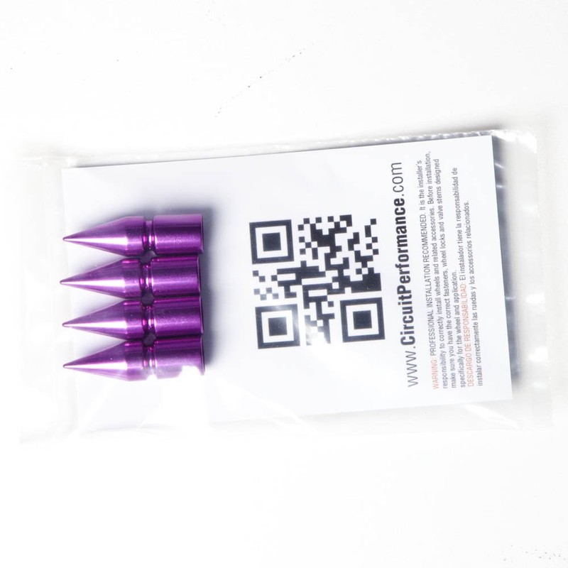 Circuit Performance VC6 Series Purple Aluminum Spiked Valve Stem Caps