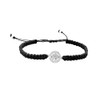 Pulsera Tejida De Hilo San Benito Medalla Ajustable Protección (Negra)