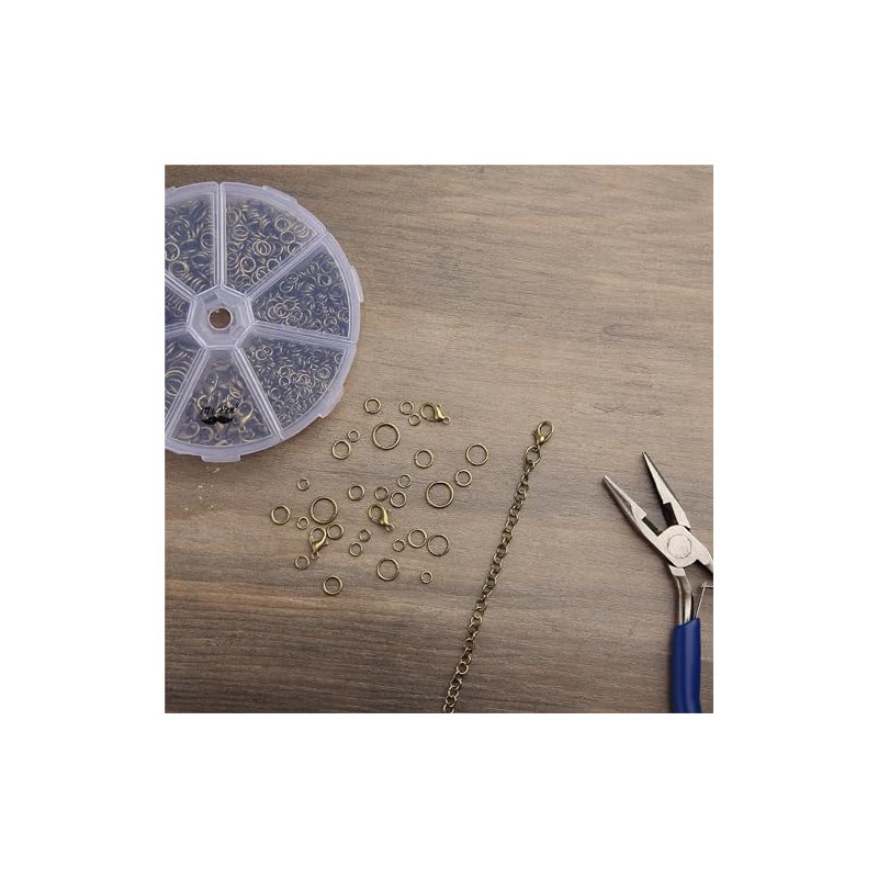 Mr. Pen- Open Jump Rings, Bronze, 1014 Pcs, 6 Sizes