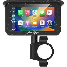 FancyTiger Motorcycle Carplay & Motorcycle Android Auto, 5 Inch IPS Motorbike GPS Touch Screen, Motorbike GPS Navigation System, WiFi, Bluetooth, Waterproof, Support Siri/Google Assistant