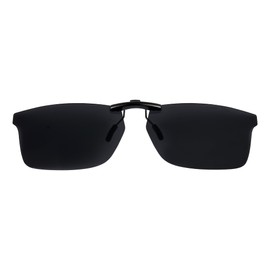 Polarized CLIP-ON Sunglasses for Oakley Ox8081 Plank 2.0 (Black, 53 X 18)