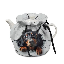 Poceacles Dachshund Dog Tea Cosy for Teapot Tea Pot Dust Cover Keep Warm Breakfast Pot Protector Cover Washable Kettle Cover for Teapot Coffee Pot for Hotel Tea Party Restaurant