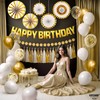 Happy Brithday Gold Confetti and Balloons