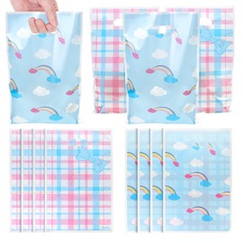 JamboRella Rainbow and Clouds Party Favor Bags 40PCS, Cute Cartoon Blue Bow Goodie Candy Treat Bags for Birthday Party Supplies