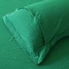 SUSYBAO Green Striped Duvet Cover Queen 100% Washed Cotton 3