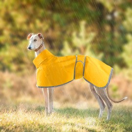 Greyhound Raincoat Lightweight, Whippet Coats Waterproof, Greyhound Coats Waterproof, Whippet Raincoat, Greyhound Summer Winter Raincoat, Dog Coats for Lurcher for Medium, Large Dog (XL, Yellow)