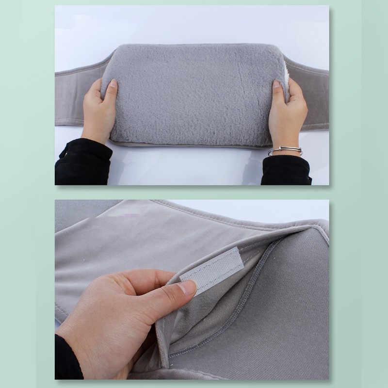 Uterus Warming Waist Belt Dark Gray Adjustable Thick Soft Plush