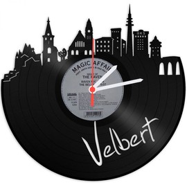 Skyline Velbert Wall Clock Wall Clock Vinyl Record Clock Upcycled Cluster Vintage Decoration Retro Watch Made in Germany