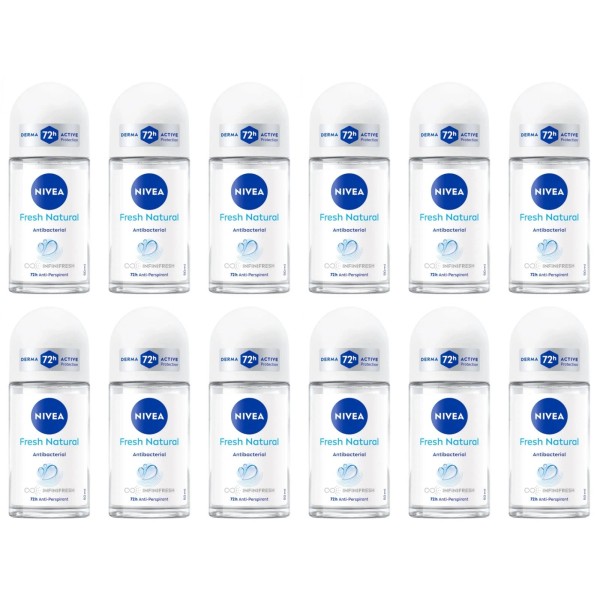 NIVEA Fresh Natural Roll-On Deodorant 72H Anti Bacterial Infiniti Fresh50ml