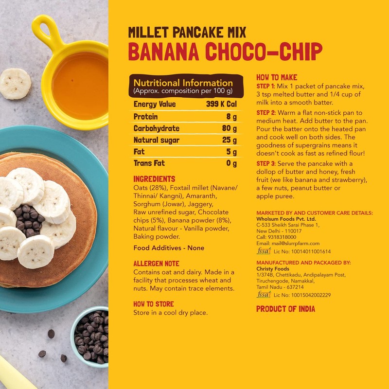 Slurrp Farm Millet Pancake Mix Trial Pack | 4 Flavors: