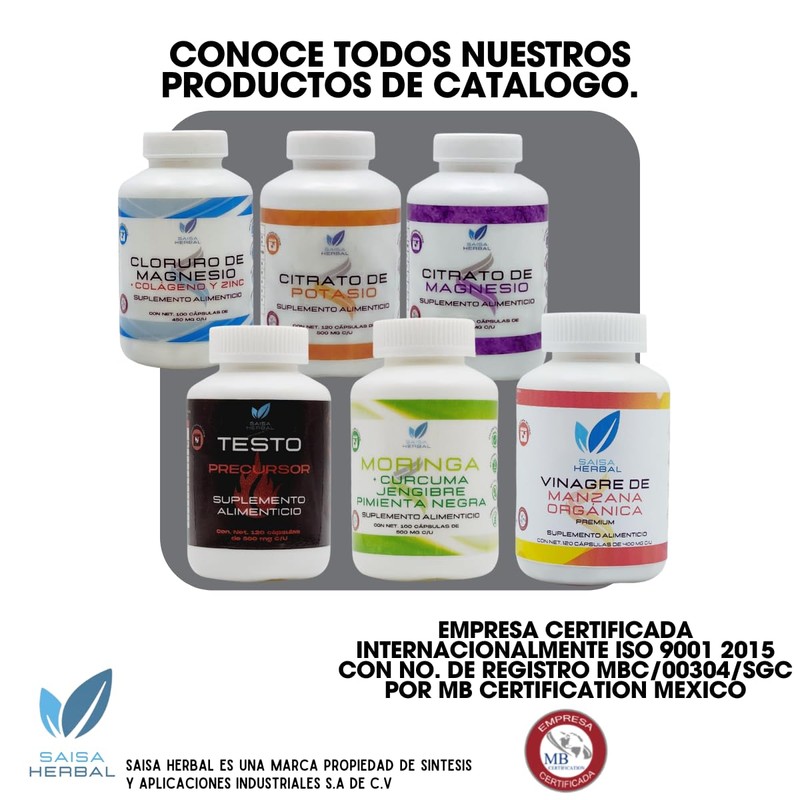 L-Glutamina 100% Puro 120 cápsulas con 500 mg c/u. Calidad