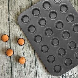 Muffin Pans, 24 Cups Nonstick Steel Cupcake Pan Muffin Baking Pan Bakeware Muffin Tin Black Cupcake Tray Mini Muffin Tins for Baking