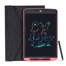 LCD Writing Board Children 12 Inch Electronic Graphic Tablet Portable Drawing Tablet for Children and Adults with Protective Case Writing Board for Home, School and Office (Pink)