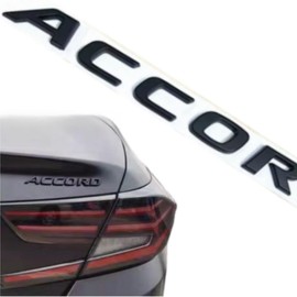 Car 3D Rear Tail Letter Emblem Replacement for Accord,Car Badge Decals Logo Trunk Decoration Emblem Modification (A Black)