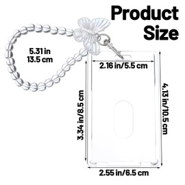 Sorcristy Photocard Holder Acrylic Photo Card Holder with Butterfly Key Ring Pendant Transparent Badge Holder ID Holder for Student Card Credit Card Bank Card