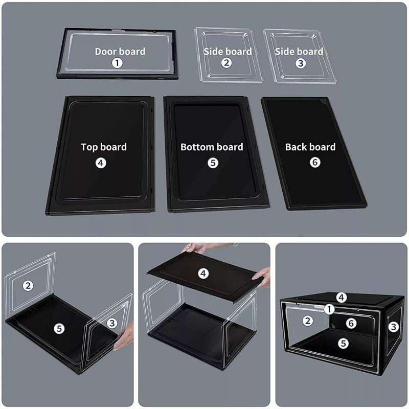 Case 2x 4x 8x Magnetic Drop Side Shoe Box Storage