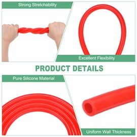 M METERXITY Silicone Tubing, 1/4"(6mm) ID x 3/8"(10mm) OD Silicone Rubber Vacuum Tube, 3ft(1 M) High Temp Water Air Hose Pipe for Pump/Liquid Transfer/Home Brewing/Winemaking [Red]