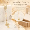Rosario Virgen De Guadalupe 3 Oros Oro 18k Laminado Con