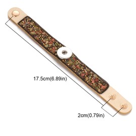 Lovglisten 6pcs New Snap Jewelry Bracelet Natural Stoner Bracelet Fit 18mm Snap Buttons Bohemia Bracelets