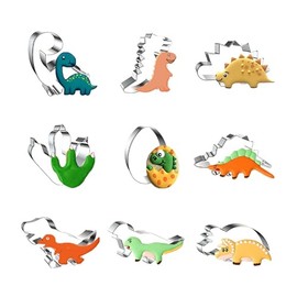 WJSYSHOP Dinosaur Cookie Cutters 9-Pc Set – D