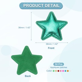 PATIKIL 50Pcs Star Appliques Sew on Patches, Shiny Star Embellishment Patches PU Padded Fabric Charms for DIY Craft Scrapbooking Decoration Wedding Home Decor, Mixed Colors