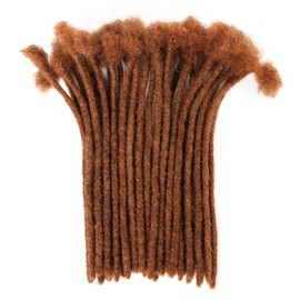 Dreadlocks Human Hair Extension, Dreadlocks Hair Lock Connector 100% Medium Brown 8 Inches 0.6 cm 10 Locs Per Pack