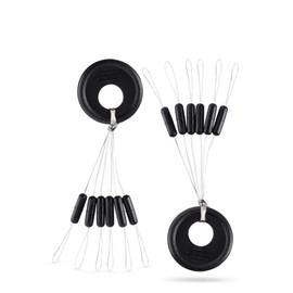 Symphonyw Fishing Bobber Stoppers 300pcs 50 Groups/Set Black Rubber Beads Stopper for Fishing Float Beans Space