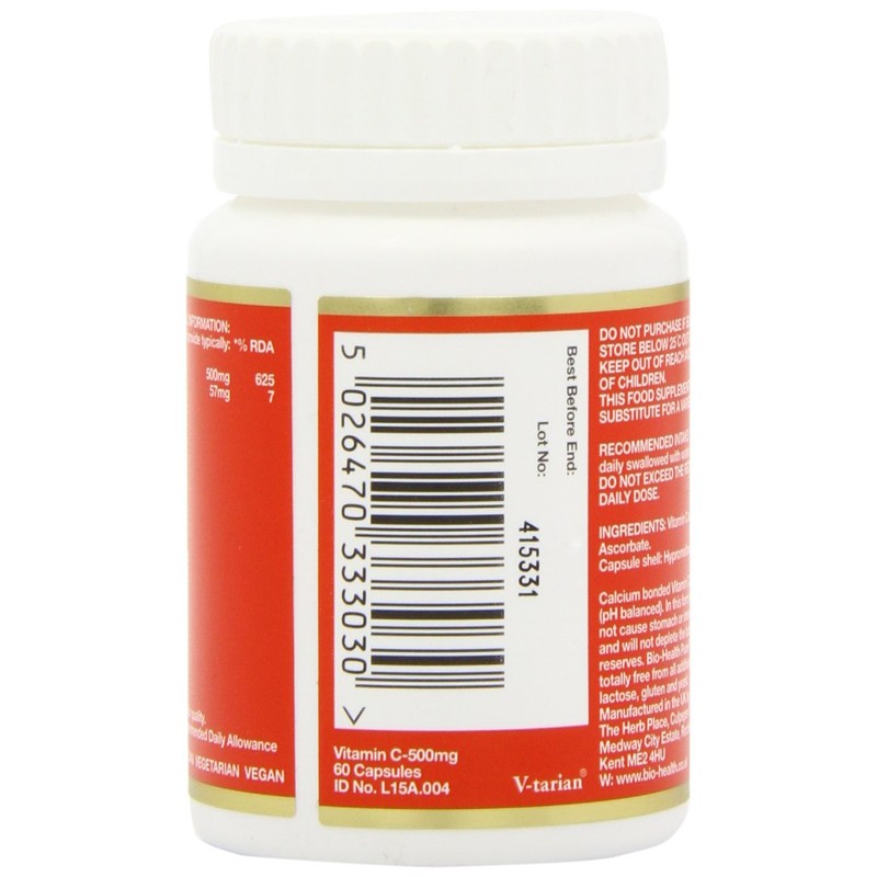 Bio-Health 500mg Buffered Vitamin C - Pack of 60 Capsules