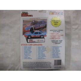 NASCAR #89 Jim Sauter Evinrude Racing Team Stock Car With Driver's Collectors Card And Display Stand. Racing Champions Black Background Red Series 51 Car