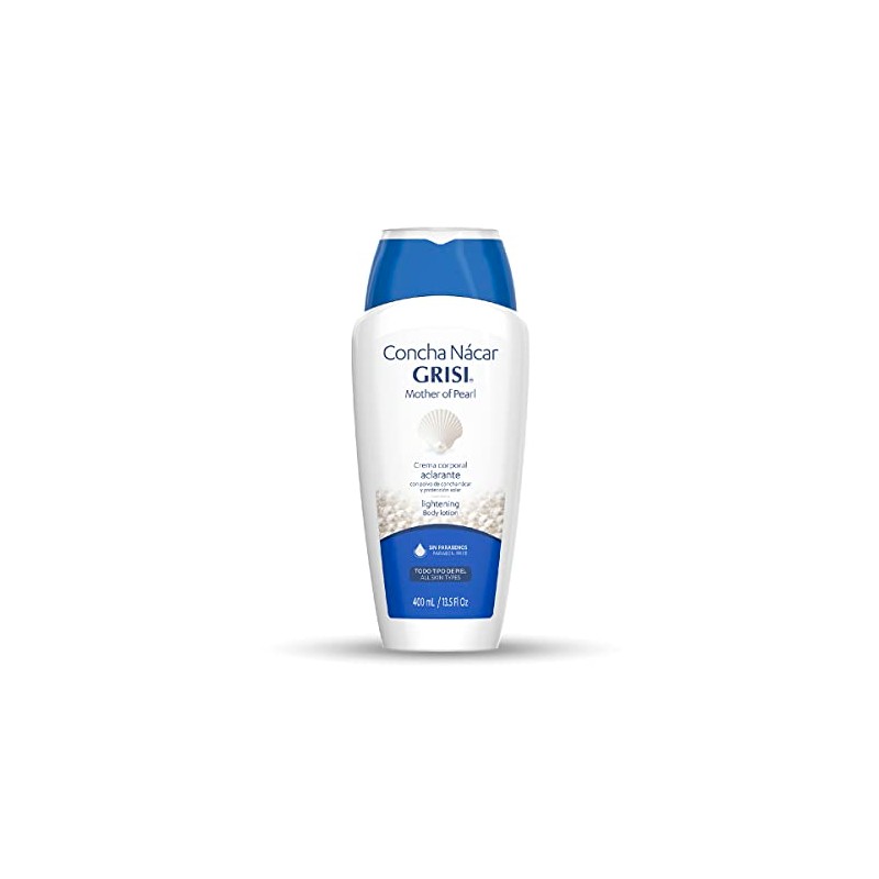 Crema corporal Grisi concha nácar aclarante 400 ml, empaque puede