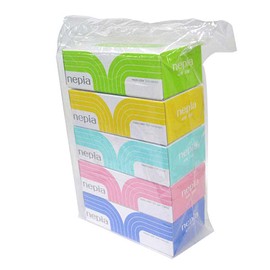 Meiho Nepia Portable Mini Tissue 40 Sheets (20 Pairs) 5-Pack Unscented 20W