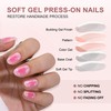 Press on Nails Short-RTKHFZE Soft Gel Press On Nails Oval,Natural