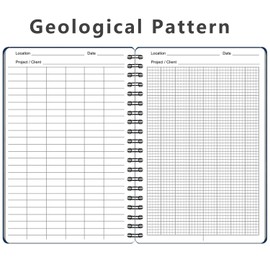 WRENBEN 2PCS Geological Graph Weatherproof Spiral Notebooks 4.8"x7" with All Weather Stone Paper and Waterproof PVC Cover, 100 Pages per Pocket Notepad, A6 Medium Size Steno Pads (Geological, Blue)