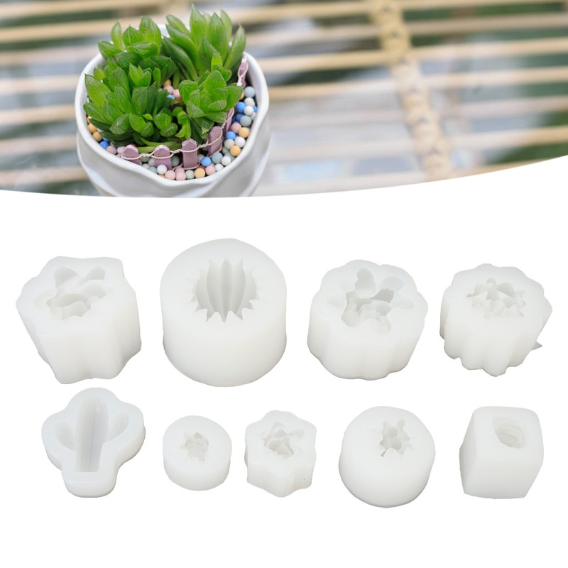 9Pcs Succulent Silicone Mold Soft Flexible Easy Release Easy to