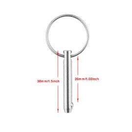 6.3mm 316 Stainless Steel Quick Release Pull Ring Detent Pin, Spring Marine Safety Pin Marine Hardware Boat Parts and Accessories