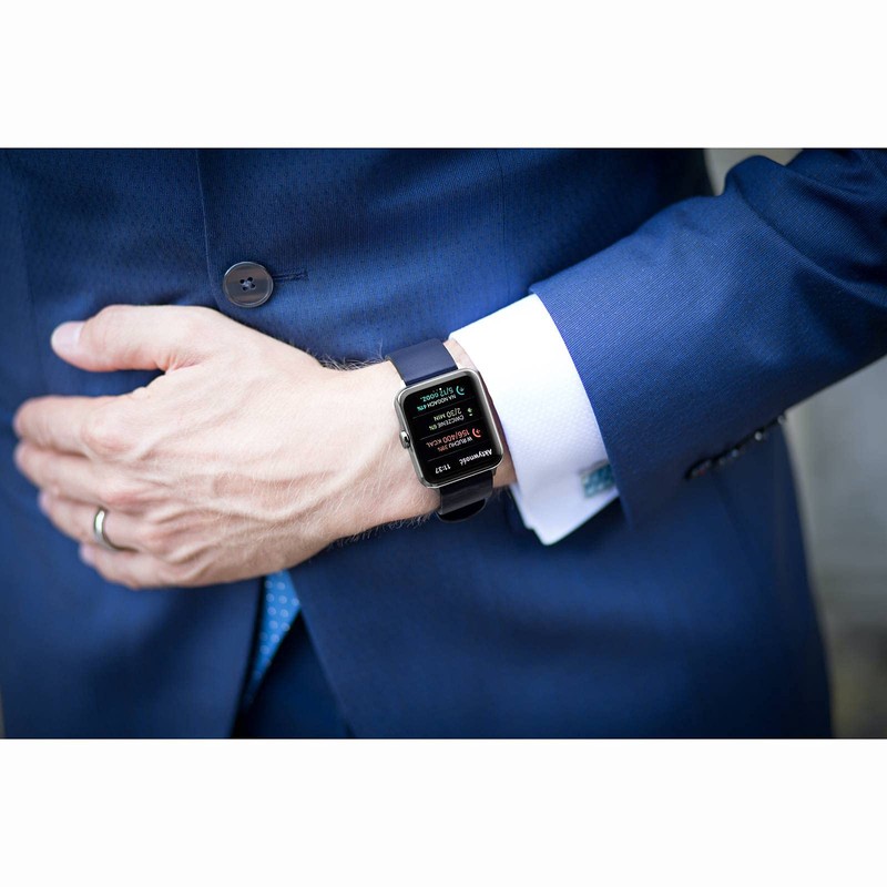 Wocci Quick Release Watch Band, Thin Genuine Leather Smart Watch