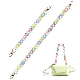 Cell Phone Chain Strap [Pack of 2] Plastic Chain, Resin Handbag Handle, Replacement Chain, Acrylic Cell Phone Chain, for Bags, Portable, Colorful Glasses, Strap Chain, Bag Accessory Decoration