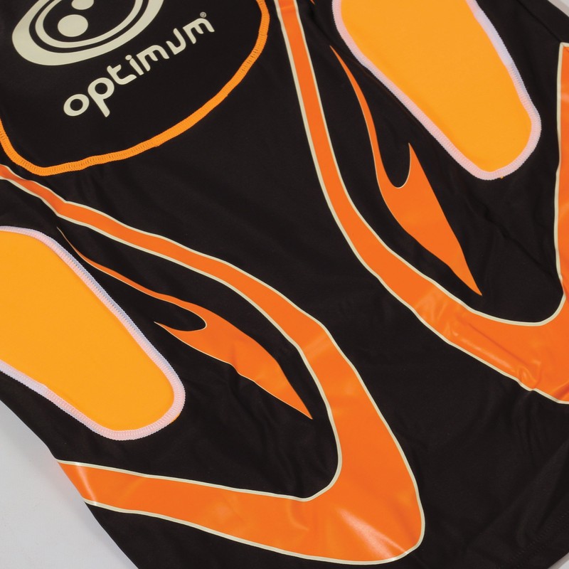 OPTIMUM Boys Unisex Senior Inferno Protective Top, Black, XX-Large, Black/Orange