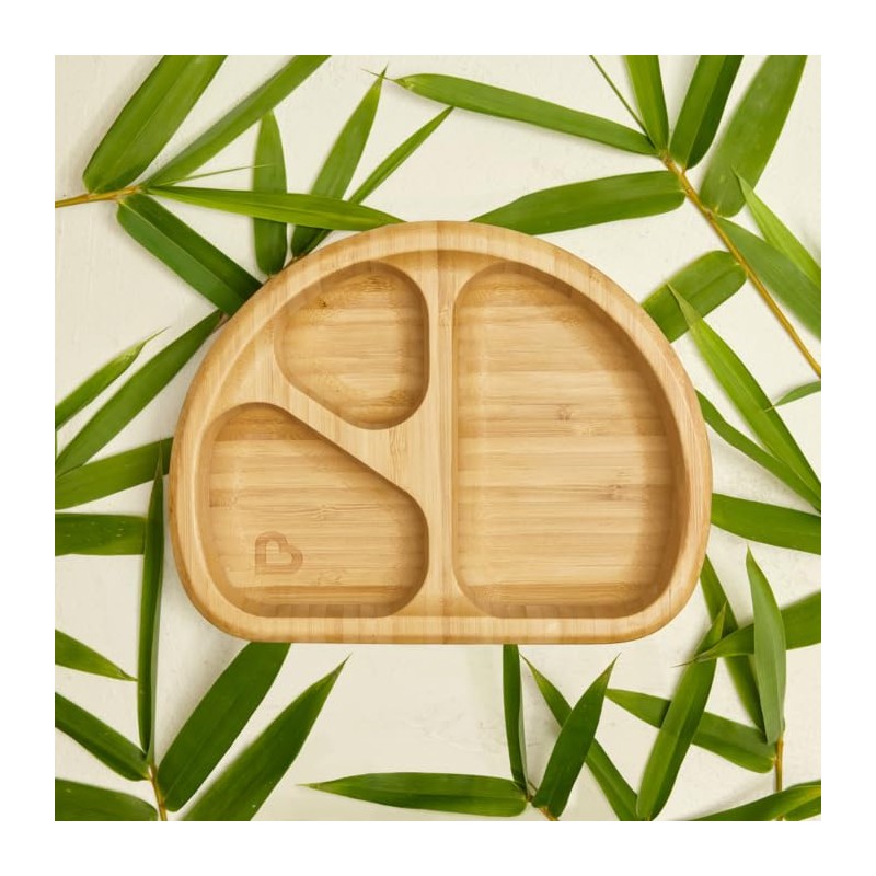 Munchkin® Bambou™ Divided Suction Plate - Eco-Friendly Bamboo Dinnerware for