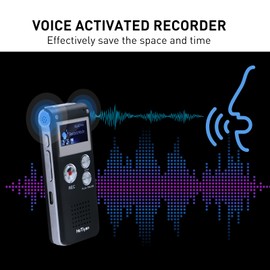 Digital Voice Recorders 8GB Audio Recorder Voice Activated Recorder for Lectures, Meetings, Interviews Recording Device with Microphone USB Cable, MP3 Player (8GB