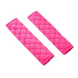 lydnkim Seat Belt Shoulder Pads 2 Pack – Soft Cushion Strap Covers for Car, Truck, SUV, Airplane – Universal Comfort Harness Pads – Easy Hook & Loop Closure (Pink)