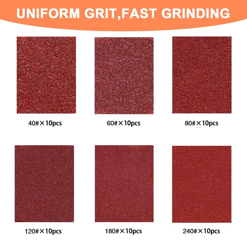 Multi Tool Triangle Sanding Pads, 60 pieces 90mm Detail Sander