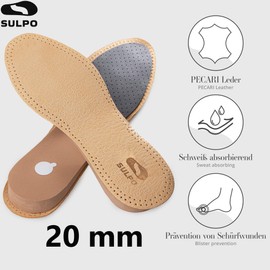 Shoe Insoles Raiser – Insoles Leather Heel Wedge – Insoles Larger for Shoes – Shoe Raiser Heel Raiser – Size 41/42 – Height 2 cm
