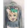 CAT Huge Crown RRoyal Cat Sequin Sew-on Patch High Quality