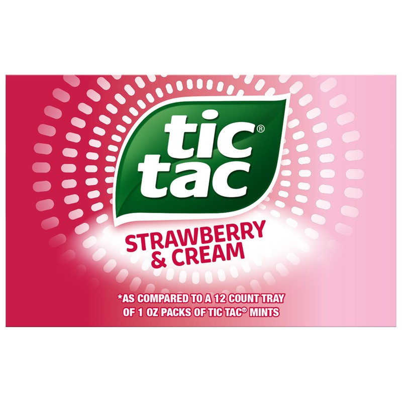 Tic Tac Strawberry & Cream, On-the-Go Pocket-Sized Mints, 100 pieces,