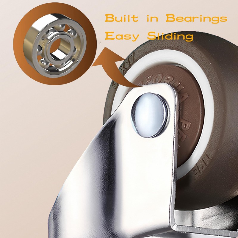 MyyYiTar 1.25" M6x15 Stem Casters Bolt Threaded Wheels,TPR Mute Rubber