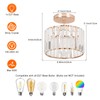 ZYDTRIP Crystal Ceiling Light Fixture Semi Flush Mount Ceiling Lamp