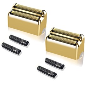 2 Pcs Replacement Foil and Cutters Compatible with Barberology Foil Shaver,Compatible with FXFS2G/FXFS2 Shaver, Gold