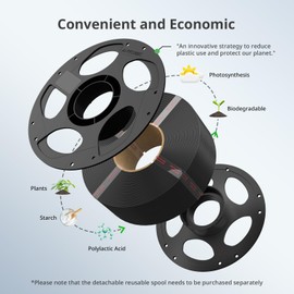 ANYCUBIC PLA Filament Refill 1.75mm, 3D Printer Filament, for Reusable Spools, Dimensional Accuracy +/- 0.02mm, Fit with Most Reusable Spools, 1KG, Black