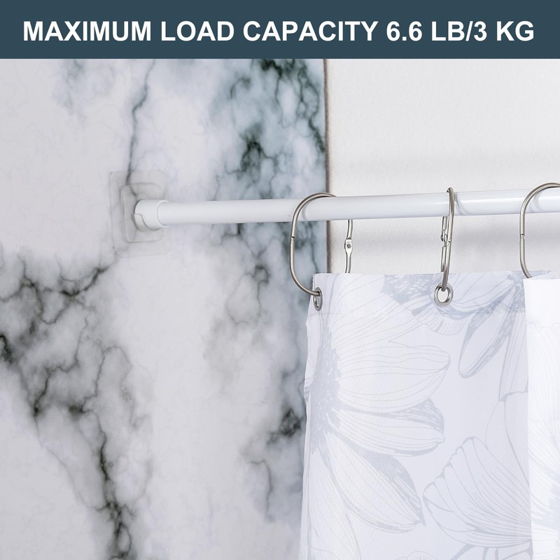 Adhesive Curtain Rod Holder, Goowin Tension Rod Holder, No Drilling